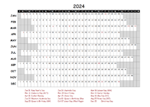 2024 Yearly Project Timeline Calendar Australia