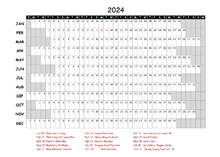 2024 Yearly Project Timeline Calendar Hong Kong