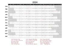 2024 Yearly Project Timeline Calendar Malaysia