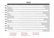 2024 Yearly Project Timeline Calendar Netherlands