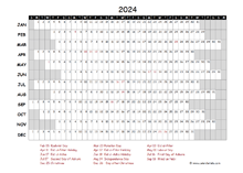 2024 Yearly Project Timeline Calendar Pakistan