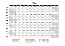 2024 Yearly Project Timeline Calendar UAE