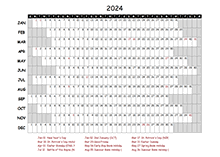 2024 Yearly Project Timeline Calendar UK