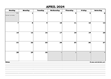 April 2024 Planner Excel