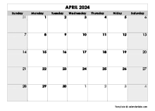 April 2024 Printable Calendar