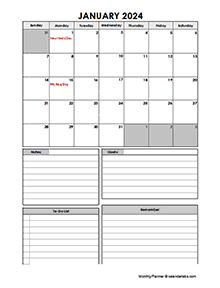 At A Glance 2024 Monthly Planner