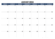 August 2024 Blank Calendar