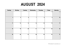 August 2024 PDF Calendar
