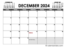 December 2024 Calendar Excel