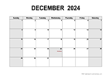 December 2024 PDF Calendar