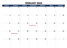 February 2024 Blank Calendar