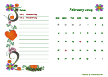 February 2024 Calendar Dates
