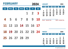 February 2024 Excel Calendar with Holidays