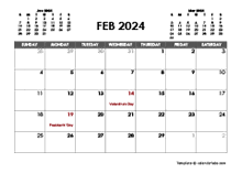 February 2024 Calendar Free Printable