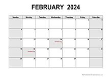 February 2024 Calendar | CalendarLabs