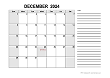 Free Printable December 2024 Calendar PDF