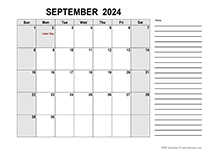 Free Printable September 2024 Calendar PDF
