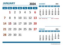 January 2024 Excel Calendar with Holidays