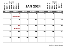 January 2024 Calendar Free Printable