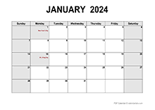 January 2024 Calendar | CalendarLabs