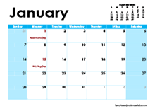 January 2024 Calendar with Holidays | CalendarLabs