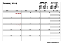 January 2024 Calendar with Holidays | CalendarLabs