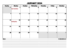 January 2024 Planner Excel