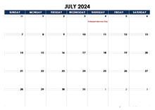 July 2024 Blank Calendar