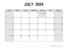 July 2024 PDF Calendar