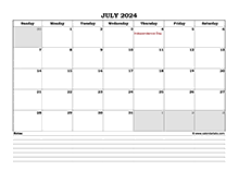 July 2024 Planner Excel
