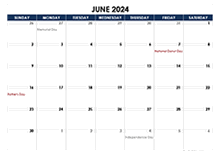 June 2024 Blank Calendar