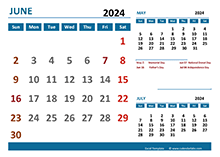 June 2024 Excel Calendar with Holidays