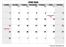 June 2024 Printable Calendar