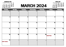 March 2024 Calendar Excel