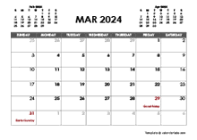 March 2024 Calendar Free Printable