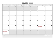 March 2024 Planner Excel