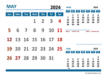 May 2024 Excel Calendar with Holidays