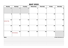 May 2024 Planner Excel