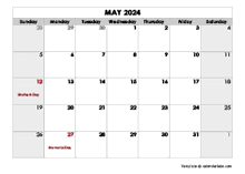 May 2024 Printable Calendar