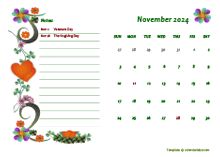 November 2024 Calendar Dates