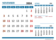 November 2024 Excel Calendar with Holidays