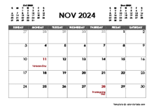 November 2024 Calendar with Holidays | CalendarLabs