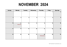 November 2024 PDF Calendar