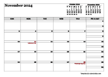 November 2024 Calendar Word