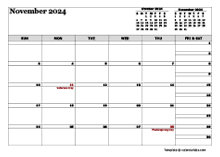 November 2024 Calendar with Holidays | CalendarLabs