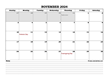 November 2024 Planner Excel