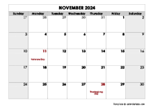 November 2024 Printable Calendar