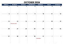 October 2024 Blank Calendar