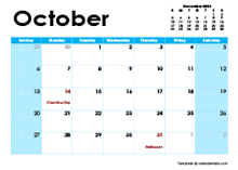 October 2024 Calendar with Holidays