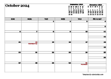 October 2024 Calendar with Holidays | CalendarLabs